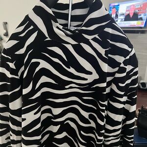 Chico's Black and White Striped Top